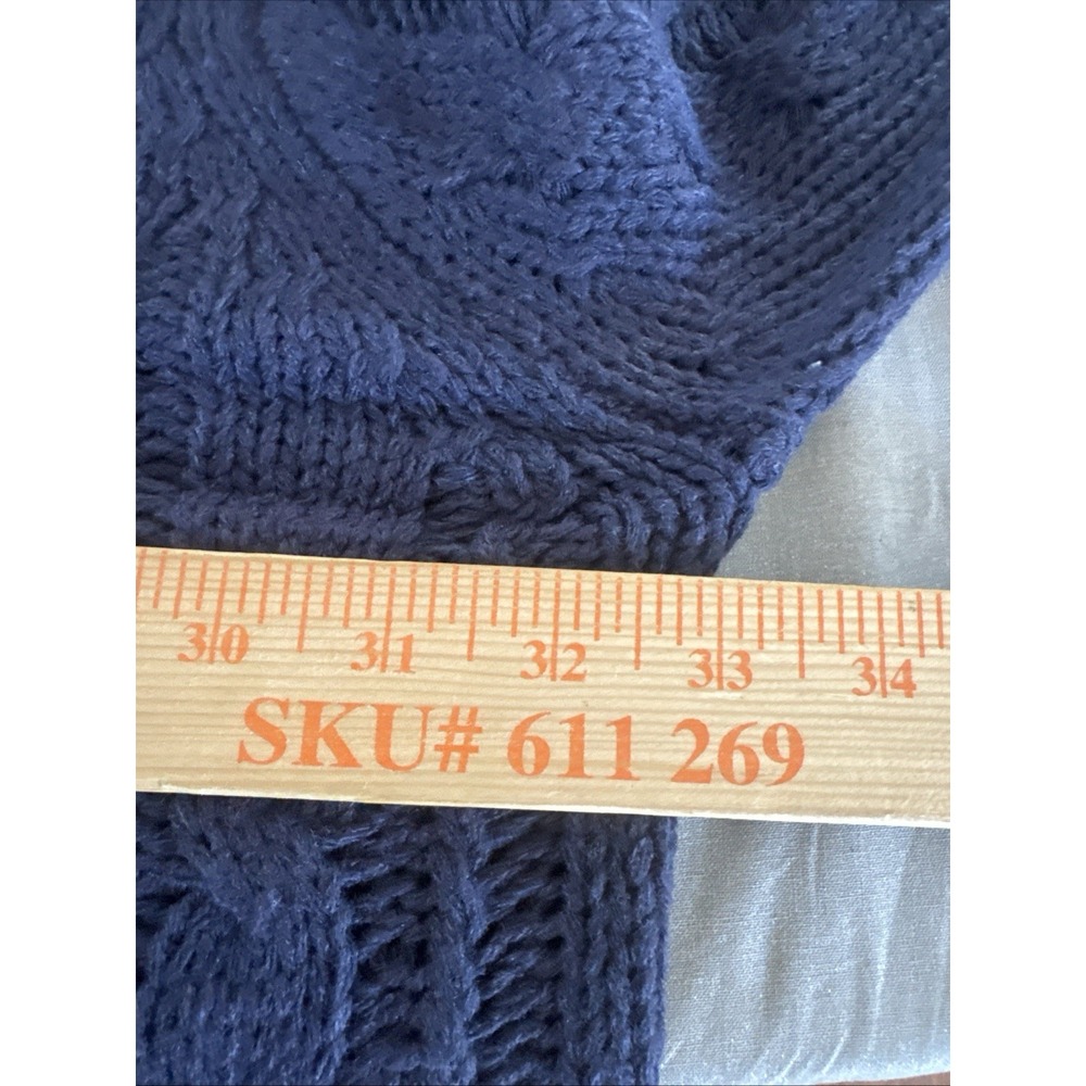 NWT's Simply Couture Womens 1X Fisherman Cable Knit Sweater Loose Fit Navy Blue - Picture 5 of 8